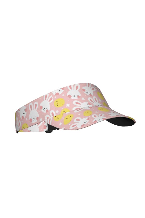 Rabbit And Chick Print Sun Visor Hat Golf Visor Adjustable Velcro Outdoor Sports Cap for Men Women