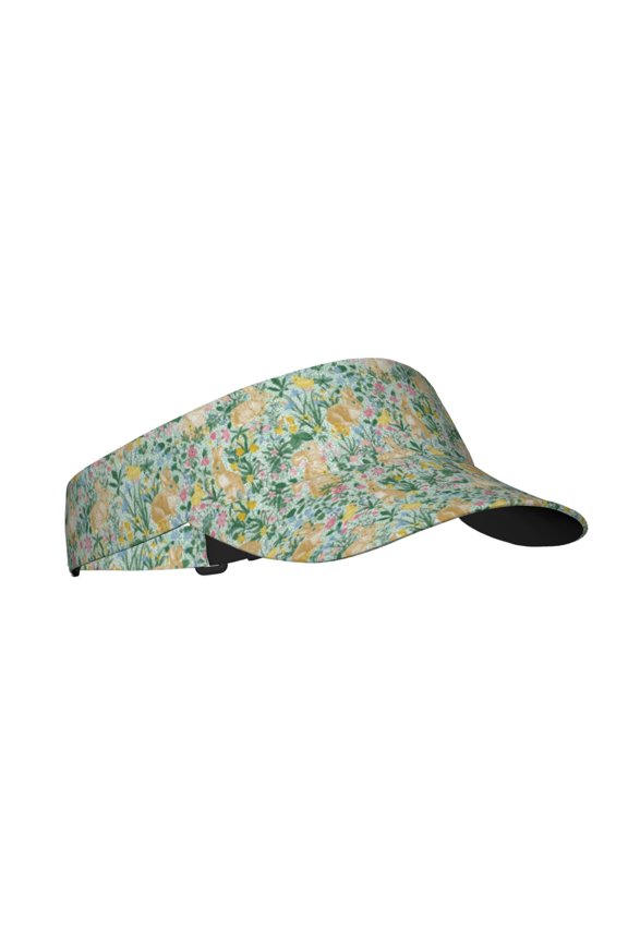 Rabbit And Chick Print Sun Visor Hat Golf Visor Adjustable Velcro Outdoor Sports Cap for Men Women