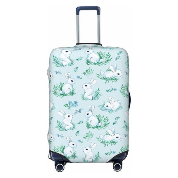 Kdxio Rabbit And Dragonfly Pattern Luggage Cover for Travel,Elastic and Durable,Fits 18-32 Inch,-No luggage included