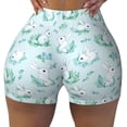 thumbnail image 1 of Kdxio Rabbit And Dragonfly Print Workout Shorts for Women Seamless Soft Smooth Gym Yoga Scrunch Active Shorts, 1 of 9