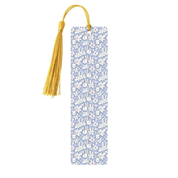Kdxio Rabbit And Floral Print Metal Tassel Bookmarks,Perfect Gift for Art Lovers and Bookworms Metal Bookmarks for Women