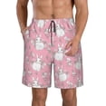 thumbnail image 1 of Kdxio Rabbit And Flower Pattern Mens Casual Shorts - Drawstring Summer Beach Sports Shorts for Men, 1 of 9