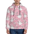 thumbnail image 1 of Kdxio Rabbit And Flower Print Mens Casual Hooded Collar Drawstring Hoodies Pullover Sweatshirts Casual Long Sleeve Shirts-4X-Large, 1 of 7