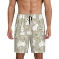 thumbnail image 1 of Kdxio Rabbit And Flower Print Mens Sleep Shorts Bottoms Soft Comfy Pajama Wear Pants with Drawstring Pockets, 1 of 7