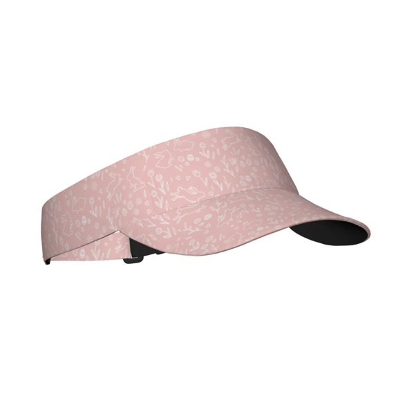 Kdxio Rabbit And Flower Print Sun Visor Hat Golf Visor Adjustable Velcro Outdoor Sports Cap for Men Women