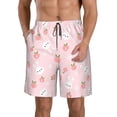 thumbnail image 1 of Kdxio Rabbit And Peach Pattern Mens Casual Shorts - Drawstring Summer Beach Sports Shorts for Men, 1 of 1