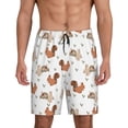 thumbnail image 1 of Kdxio Rabbit And Squirrel Print Mens Sleep Shorts Bottoms Soft Comfy Pajama Wear Pants with Drawstring Pockets, 1 of 7