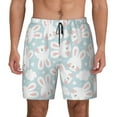 thumbnail image 1 of Kdxio Rabbit And Star Print Men's Swim Trunks with Compression Liner 7 Inch Inseam Quick Dry Swim Shorts, 1 of 7