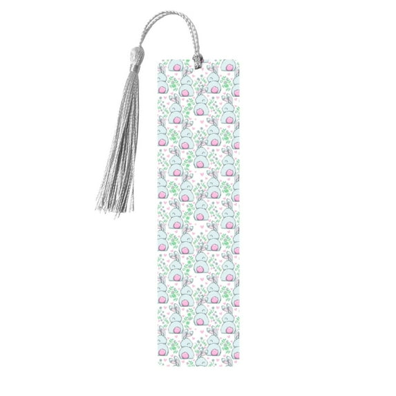 Kdxio Rabbit Back View Print Metal Tassel Bookmarks,Perfect Gift for Art Lovers and Bookworms Metal Bookmarks for Women