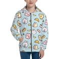 thumbnail image 1 of Kdxio Rabbit Burger Coffee Pattern Kids Boys Girls Zip Up Hoodie 3D Printed Hooded Sweatshirt Hoody Coat with Pocket 7-12 Y-Small, 1 of 6