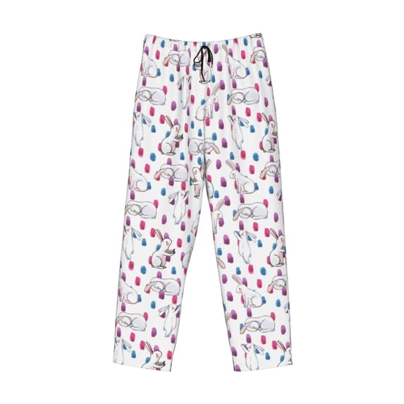 Kdxio Rabbit Eating Print Men's Sleep Pajama Pant Lounge Pants with Pockets