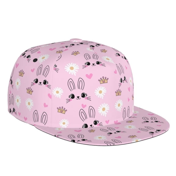 Kdxio Rabbit Face Print Snapback Hat for Men Women,Adjustable Baseball Cap