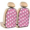 thumbnail image 1 of Kdxio Rabbit Holding Flowers Print 2 Pack Car Kick Mat Seat Cover Back Protector Mat with Pockets for Organizer Backseat Protector and Storage Anti Kick Pad for Vehicles, 1 of 9