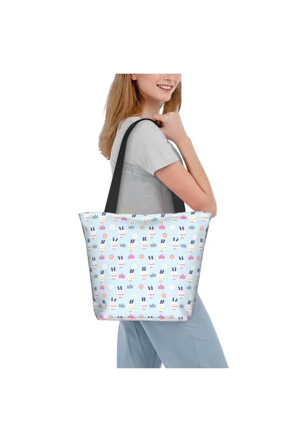 Rabbit In The Rain Women Reusable Grocery Bags Foldable Ripstop,Reusable Shopping Bags for Shopping,Gym,Gift