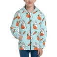 thumbnail image 1 of Kdxio Rabbit Is Eating Carrots Pattern Kids Boys Girls Zip Up Hoodie 3D Printed Hooded Sweatshirt Hoody Coat with Pocket 7-12 Y-, 1 of 6
