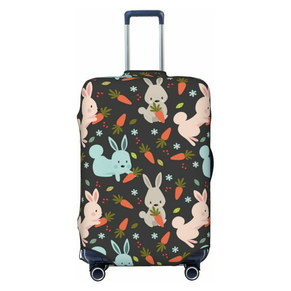 Kdxio Rabbit Is Eating Carrots Pattern Luggage Cover for Travel,Elastic and Durable,Fits 18-32 Inch,-No luggage included