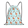 thumbnail image 1 of Kdxio Rabbit Is Eating Carrots Print Drawstring Backpack Bag,Waterproof Draw String Back Sack, Gym Drawstring Bags Swim Bag For Unisex, 1 of 9