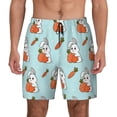 thumbnail image 1 of Kdxio Rabbit Is Eating Carrots Print Men's Swim Trunks with Compression Liner 7 Inch Inseam Quick Dry Swim Shorts, 1 of 7