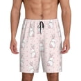 thumbnail image 1 of Kdxio Rabbit Print Mens Sleep Shorts Bottoms Soft Comfy Pajama Wear Pants with Drawstring Pockets, 1 of 7