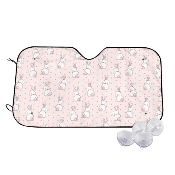 Kdxio Rabbit Print Windshield Sun Shade,UV Rays and Sun Heat Protection,Sunshade for Car Windshield,Car Shade Front Windshield -
