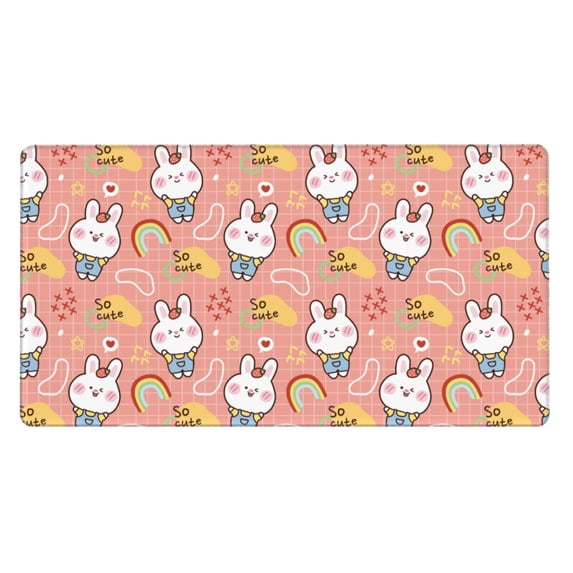 Kdxio Rabbit So Cute Print Large Gaming Mouse Pad,Non-Slip Base,Water Resist Keyboard Pad for Gamer,Office & Home,29.5 x 15.8 in