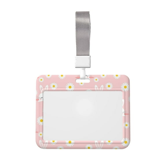 Kdxio Rabbit Sunflower Card Badge Holder Work Badge Sleeve for Office, School, Factory, ID Credit Cards, Driver Licenses and Passes