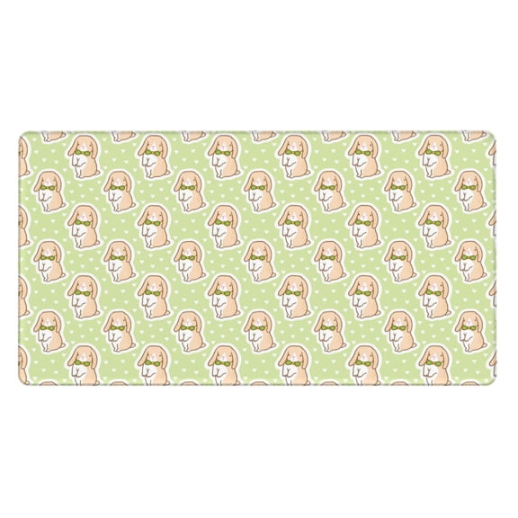 Kdxio Rabbit With Tie Print Large Gaming Mouse Pad,Non-Slip Base,Water Resist Keyboard Pad for Gamer,Office & Home,29.5 x 15.8 in