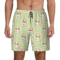 thumbnail image 1 of Kdxio Rabbit With Tie Print Men's Swim Trunks with Compression Liner 7 Inch Inseam Quick Dry Swim Shorts, 1 of 7