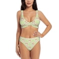 thumbnail image 1 of Kdxio Rabbit With Tie Print Women's 2 Piece High Waisted Wrap Spaghetti Strap Summer Swimsuit Bikini Set-XX-Large, 1 of 7