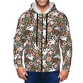 thumbnail image 1 of Kdxio Rabbits on Floral Print Men Hoodies Casual Hoodies for Men with Zip Pockets Full Zip Long Sleeve Sweatshirt Sports Hooded Jacket-3X-Large, 1 of 5