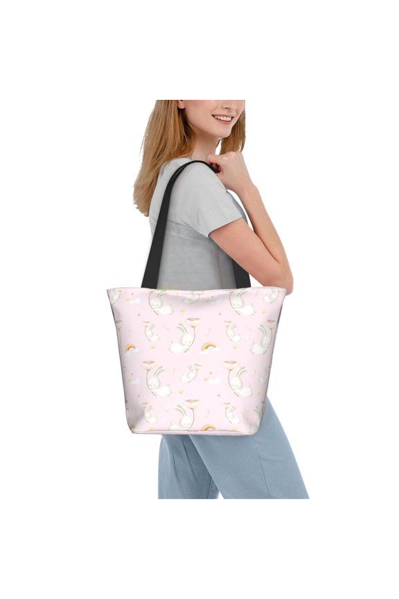 Rainboe And Rabbit Women Reusable Grocery Bags Foldable Ripstop,Reusable Shopping Bags for Shopping,Gym,Gift