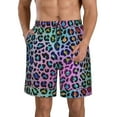 thumbnail image 1 of Kdxio Rainbow Animal Skin Pattern Mens Casual Shorts - Drawstring Summer Beach Sports Shorts for Men, 1 of 9
