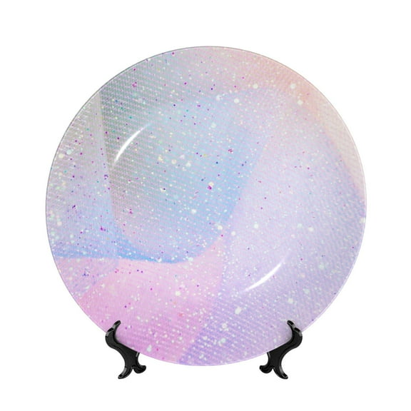 Kdxio Rainbow Bone China Decorative Plate Ceramic Decorative Plate for Home Office Wall Stand Decorative Plates for Home Bedroom-10in