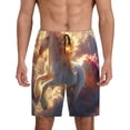 thumbnail image 1 of Kdxio Rainbow Cloud White Horse Print Mens Sleep Shorts Bottoms Soft Comfy Pajama Wear Pants with Drawstring Pockets, 1 of 5