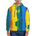 thumbnail image 1 of Kdxio Rainbow Colored Print Mens Casual Hooded Collar Drawstring Hoodies Pullover Sweatshirts Casual Long Sleeve Shirts-4X-Large, 1 of 7