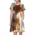 thumbnail image 1 of Kdxio Rainbow English Cocker Spaniel Pattern Summer Dresses for Women Casual Tshirt Short Sleeve Floral Sundress Beach Cover Ups with Pockets, 1 of 6