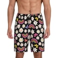 thumbnail image 1 of Kdxio Rainbow Flowers Print Mens Sleep Shorts Bottoms Soft Comfy Pajama Wear Pants with Drawstring Pockets, 1 of 7