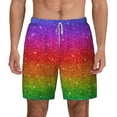 thumbnail image 1 of Kdxio Rainbow Glitter Print Men'S Swim Trunks With Compression Liner 7 Inch Inseam Quick Dry Swim Shorts, 1 of 7