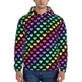 thumbnail image 1 of Kdxio Rainbow Hearts Print Mens Casual Hooded Collar Drawstring Hoodies Pullover Sweatshirts Casual Long Sleeve Shirts-Small, 1 of 7