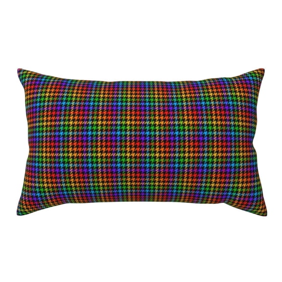 Kdxio Rainbow Houndstooth Pattern Pillowcase with Envelope Closure,20" x 36" Pillow Cases,Gifts for Men or Women-No pillow