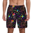 thumbnail image 1 of Kdxio Rainbow Jellyfishes Print Men'S Swim Trunks With Compression Liner 7 Inch Inseam Quick Dry Swim Shorts, 1 of 7