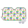 thumbnail image 1 of Kdxio Rainbow Llama Print Windshield Sun Shade,UV Rays and Sun Heat Protection,Sunshade for Car Windshield,Car Shade Front Windshield - Medium, 1 of 5
