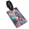 thumbnail image 1 of Kdxio Rainbow Poodle Urban Street Luggage Tags Privacy Cover ID Label Suitcase Tags Identifiers For School Bags,Suitcases, 1 of 7