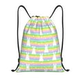 thumbnail image 1 of Kdxio Rainbow Rabbit Print Drawstring Backpack Bag,Waterproof Draw String Back Sack, Gym Drawstring Bags Swim Bag For Unisex, 1 of 9