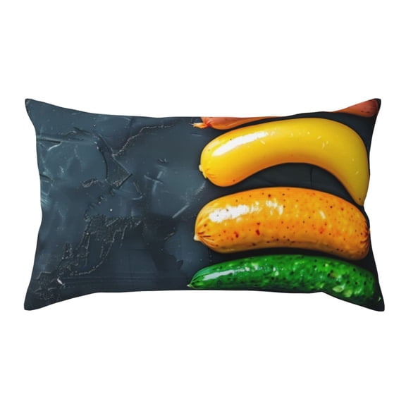Kdxio Rainbow Sausages On Dark Slate Pattern Pillowcase with Envelope Closure,20" x 36" Pillow Cases,Gifts for Men or Women-No pillow