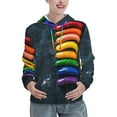 thumbnail image 1 of Kdxio Rainbow Sausages On Dark Slate Print Womens Oversized Hoodies Sweatshirts Hooded Pullover Tops Sweaters Casual-X-Large, 1 of 7