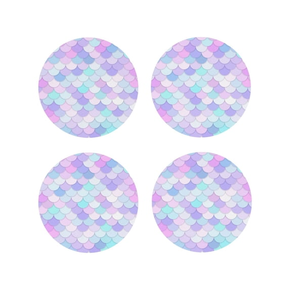 Kdxio Rainbow Scales Funny Coasters,4 Pcs Leather Coasters,Housewarming Gifts,Protect Furniture From Water Marks Scratch And Damage