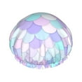 thumbnail image 1 of Kdxio Rainbow Scales Print Shower Cap for Women,Elastic and Reusable,Double Waterproof Layers Bathing Hat, 1 of 9