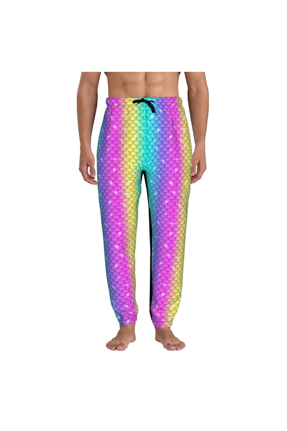 Rainbow Scales2 Pattern Joggers,Sweatpants for Men with Pockets-Medium