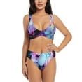thumbnail image 1 of Kdxio Rainbow Spotted White Horse Print Women's 2 Piece High Waisted Wrap Spaghetti Strap Summer Swimsuit Bikini Set-XX-Large, 1 of 1